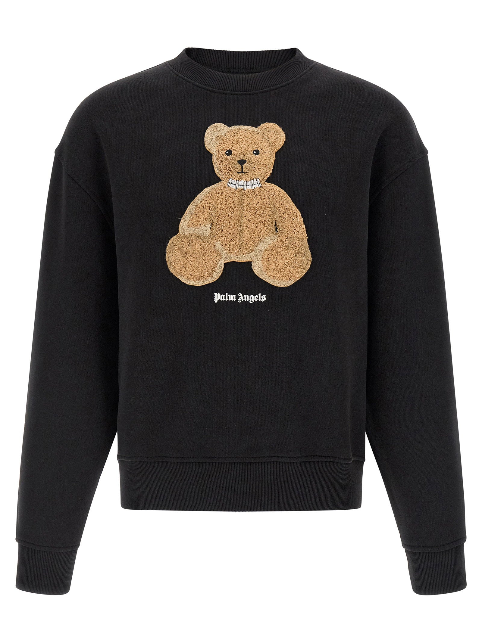 Bear Bouclé Patch Sweatshirt — Black
