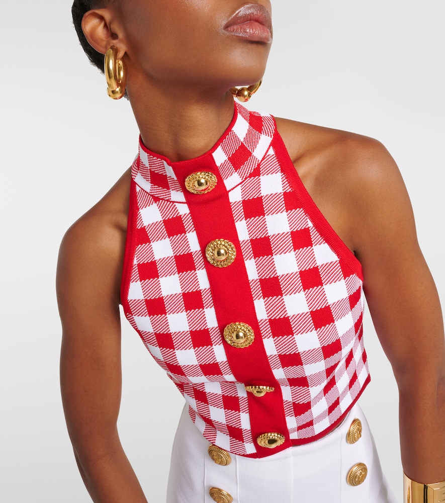 Balmain Checked crop top
