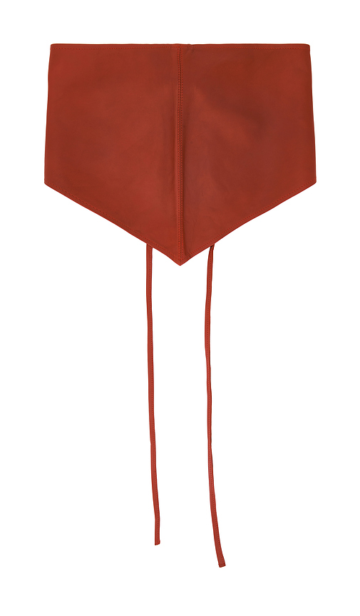 Ziah Leather Scarf in Red