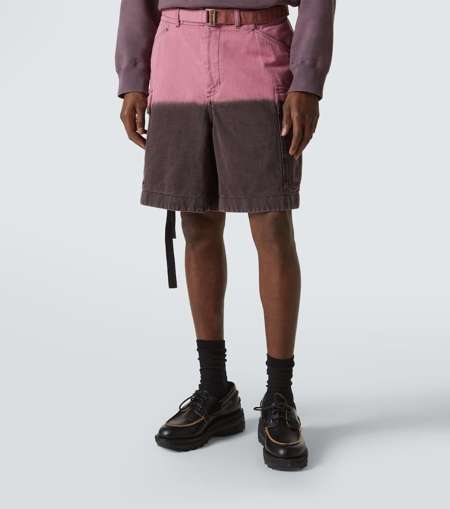 Sacai Ombré cotton cargo shorts