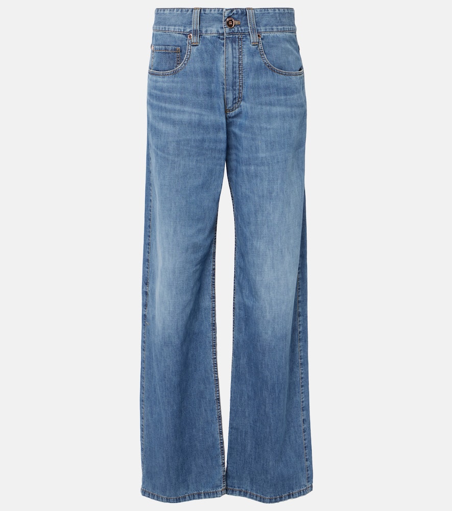 Mid-rise straight jeans