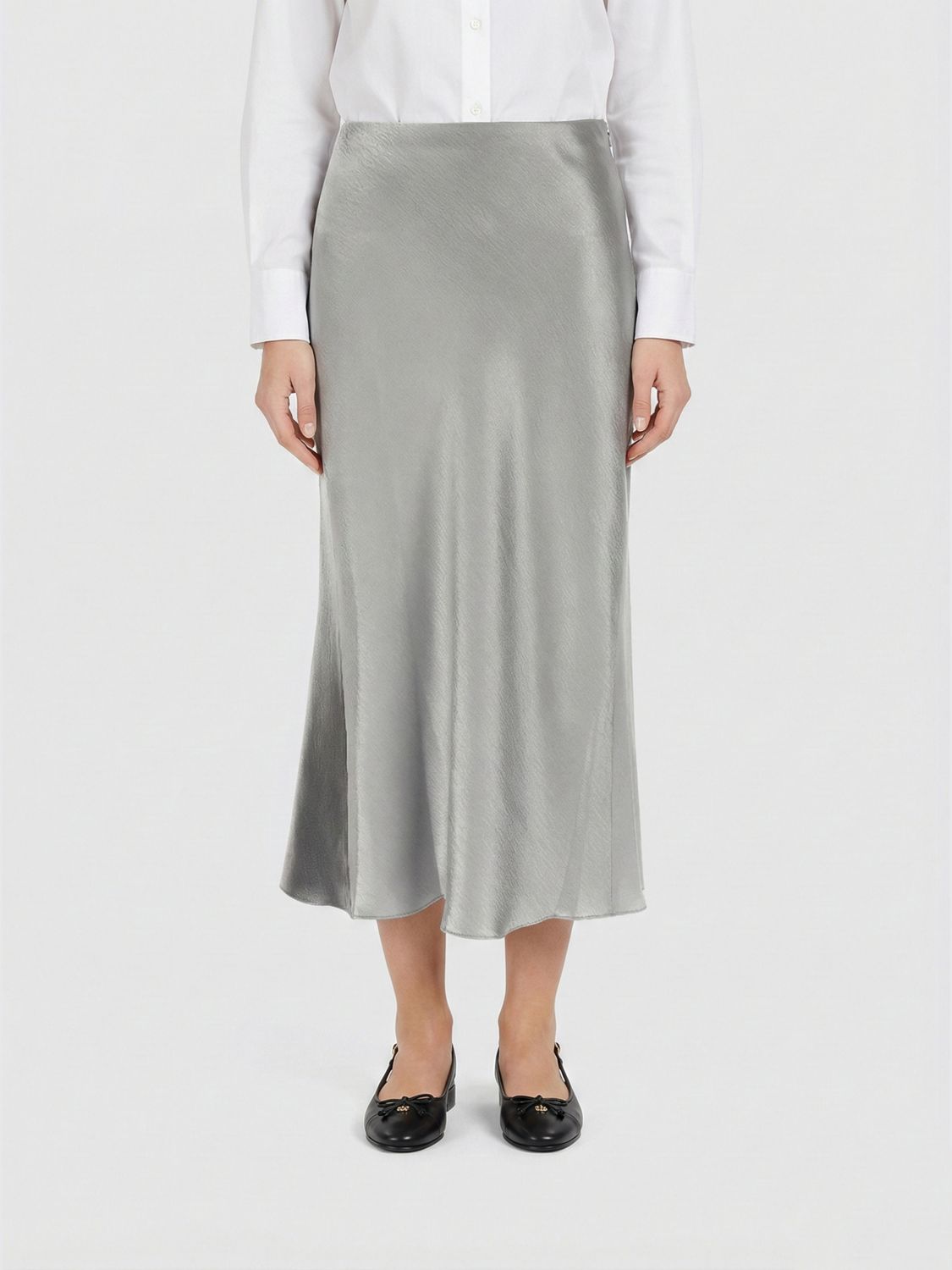 Satin midi skirt - Neutrals