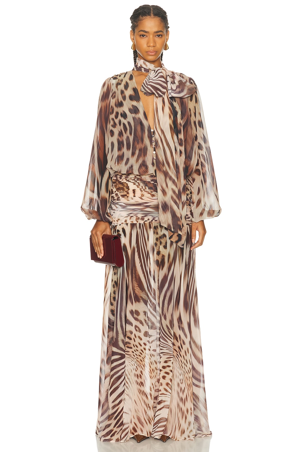 Retrofete Opaline Dress in Melting Animal Print. L also in M