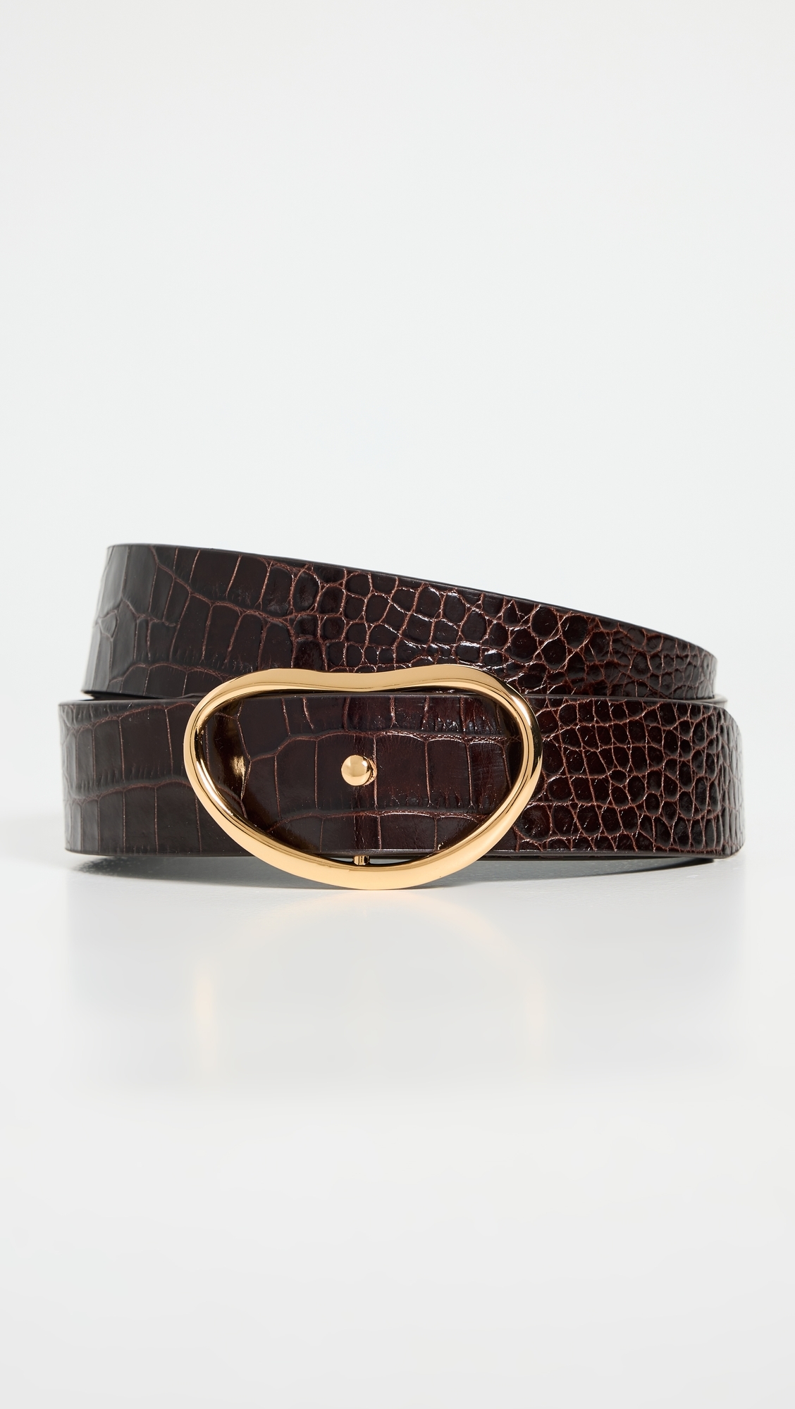 Wide Georgia Belt In Brown Croc Brown