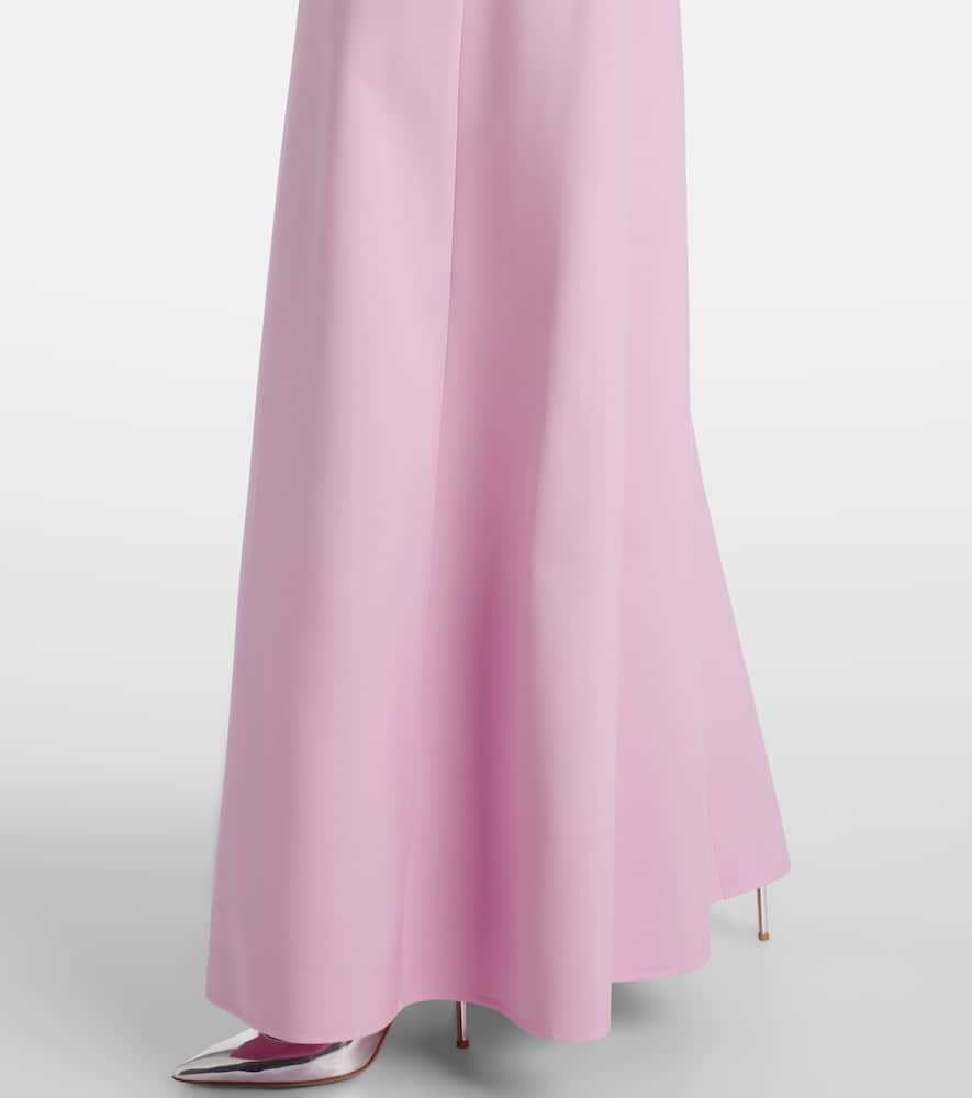 Bow-detail wool-blend maxi dress