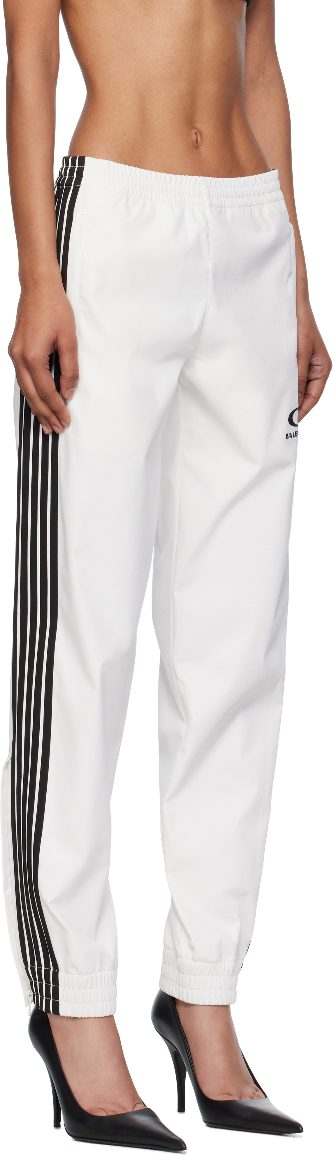 White Striped Track Pants