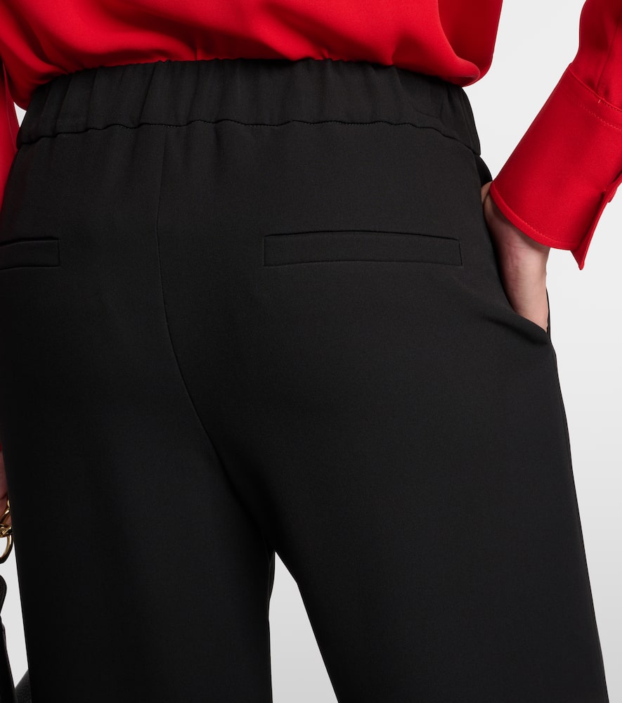 Mid-rise silk wide-leg pants