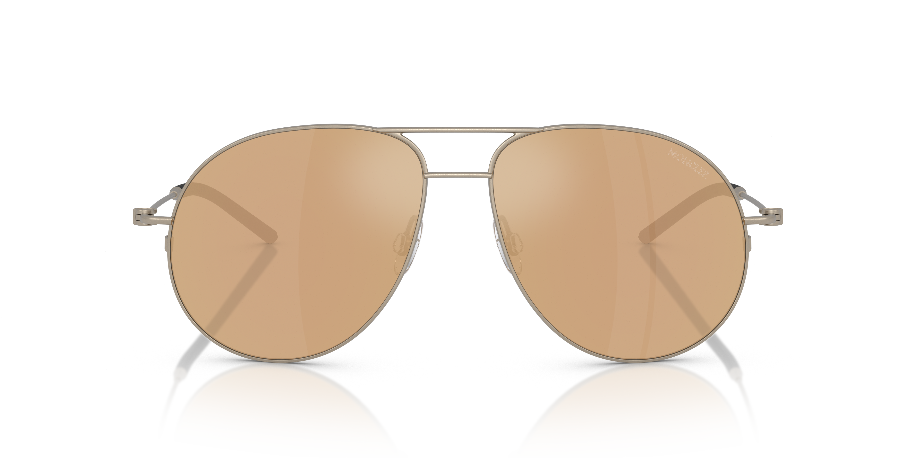 Moncler Unisex Moncler ME4002 FLYZE 10037J Sunglasses Steel Bronze Brown Pilot Mirror