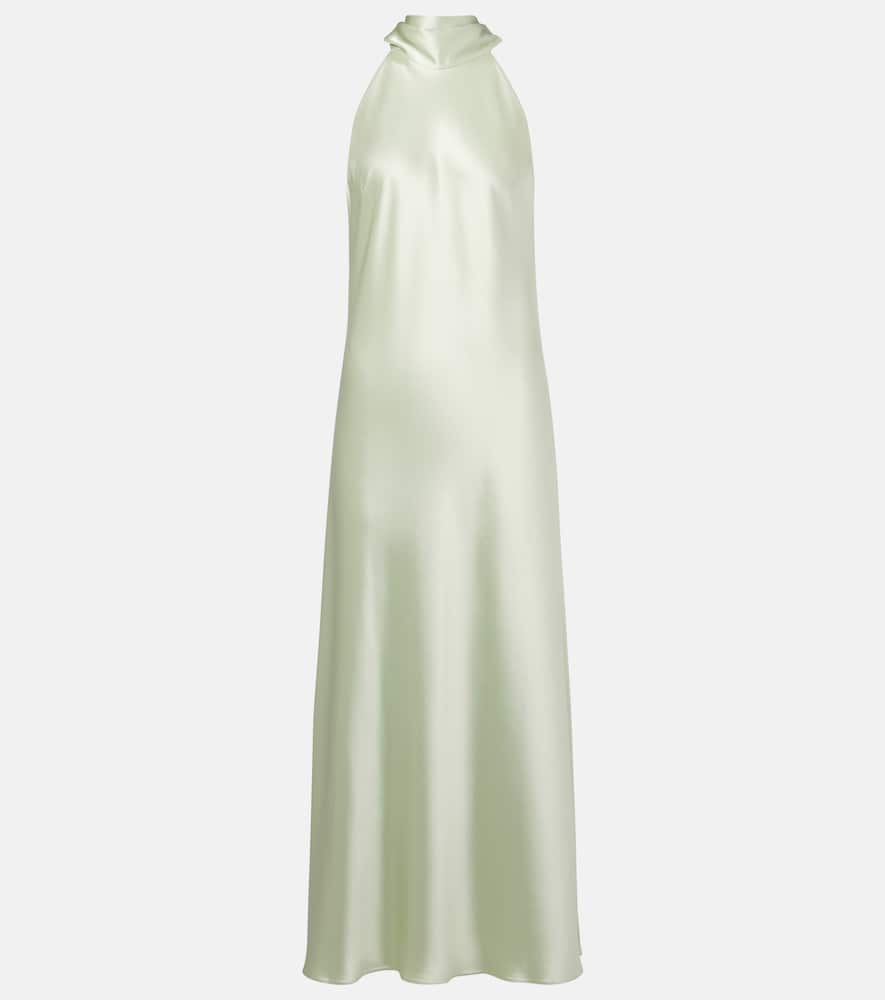 Sienna scarf-detail satin maxi dress