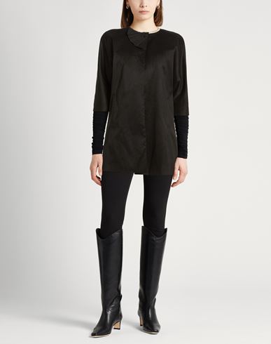 Woman Overcoat & Trench Coat Black Size 4 Polyester, Elastane