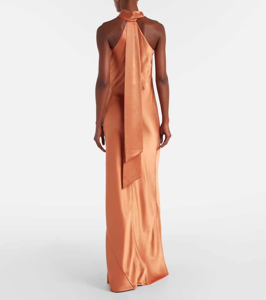 Pandora halterneck satin gown