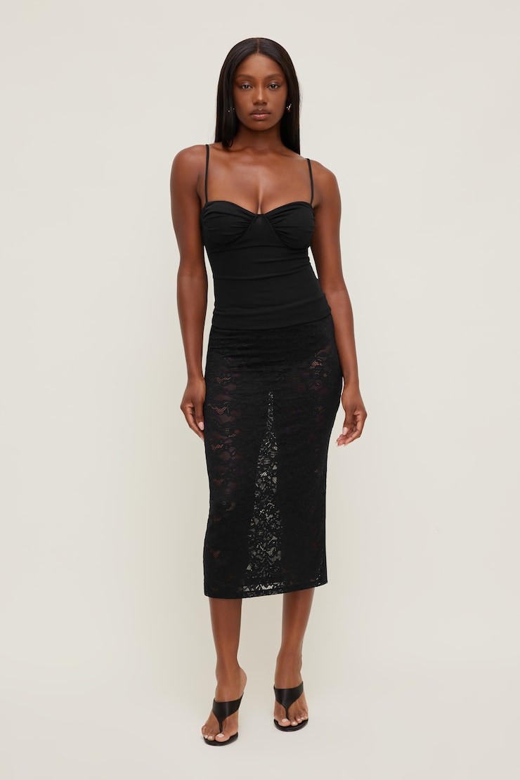 Monet Mesh Top - Black - Women Clothing