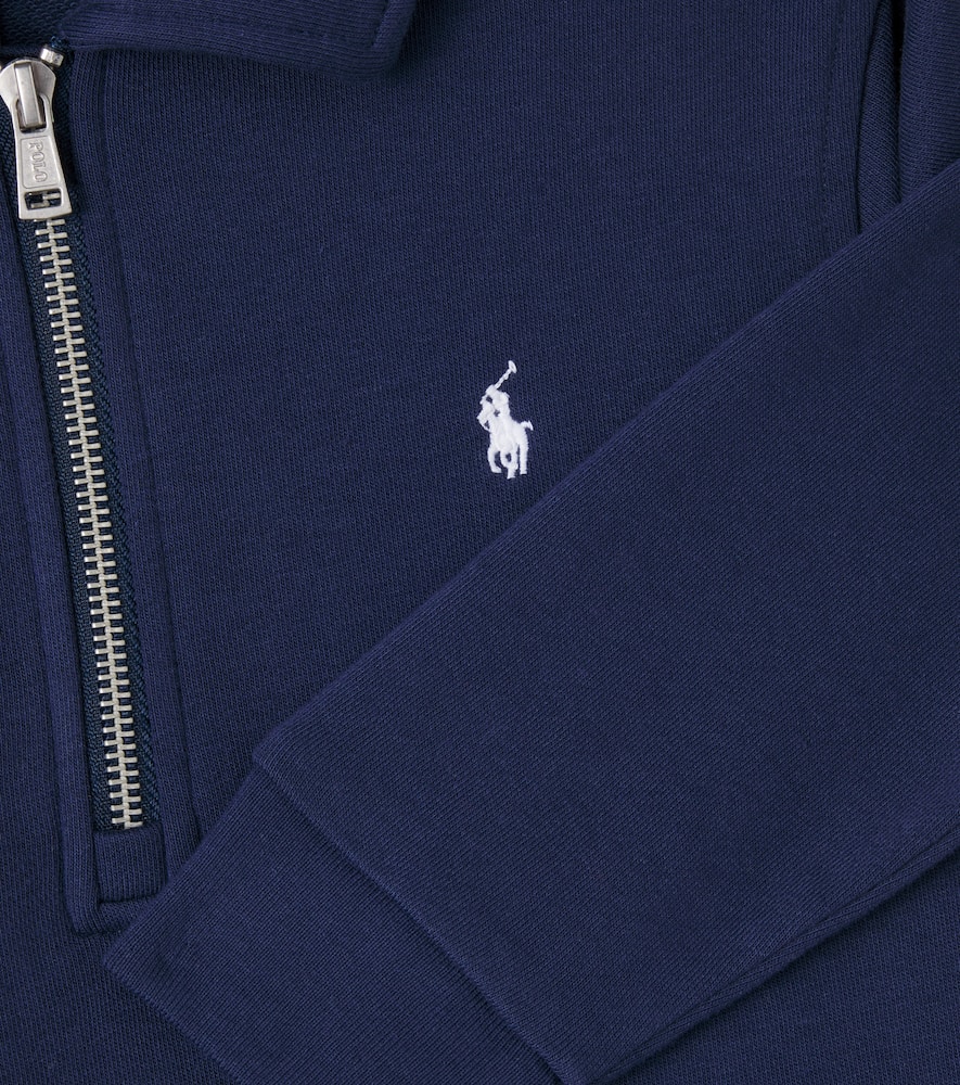 Cotton-blend polo sweater