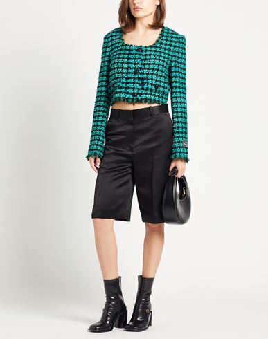 Woman Jacket Green Size 4 Cotton, Acrylic, Polyester, Wool, Viscose