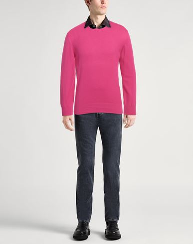 Canali Man Sweater Fuchsia Size 40 Cotton