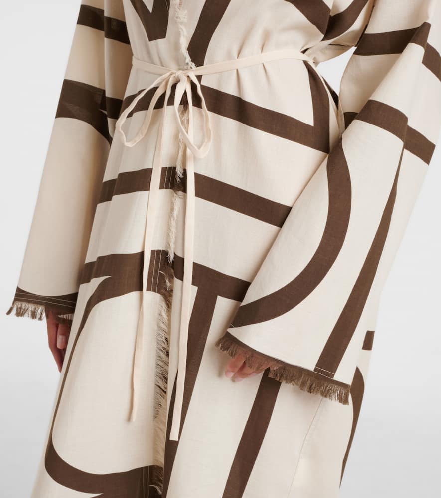 Monogram cotton beach cover-up