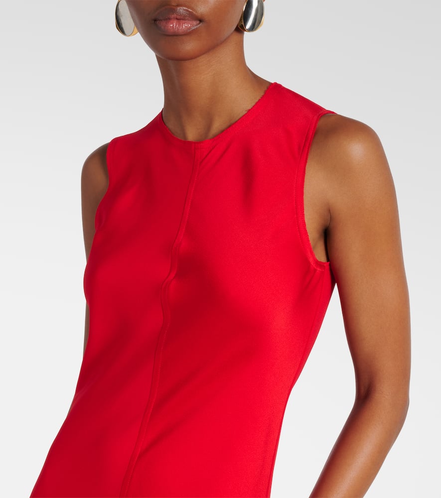 Paneled satin maxi dress