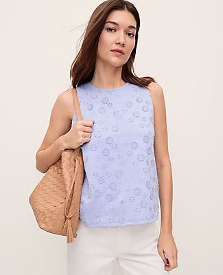 Ann Taylor Petite Daisy Appliqué Tank Top