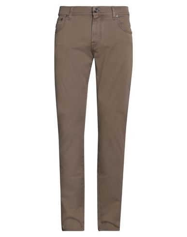 Man Pants Light brown Size 33 Cotton, Elastane