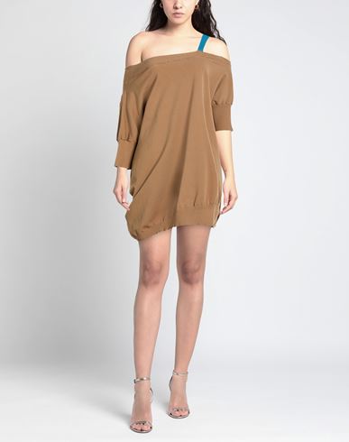 Woman Mini dress Camel Size M Viscose, Polyester