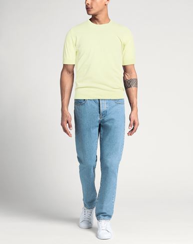 Man Sweater Pastel yellow Size 38 Cotton