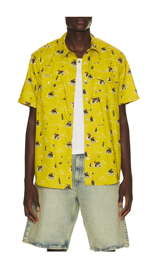 Brixton x Lone Star Short Sleeve Shirt in Texas Gold. S also in M, L, XL/1X
