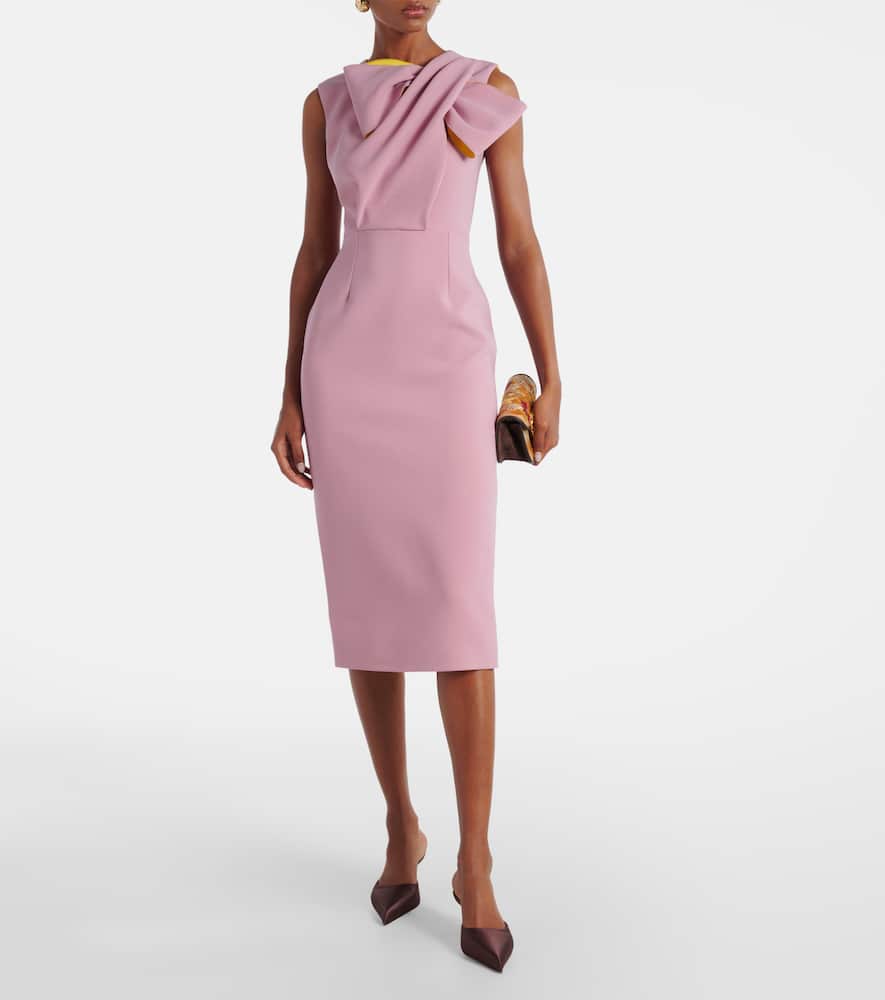 Bow-detail crêpe dress