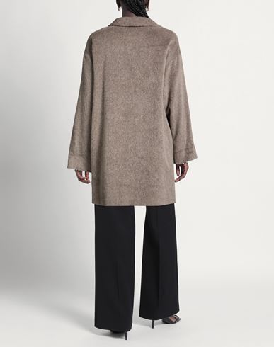 Woman Coat Grey Size 4 Alpaca wool, Polyamide, Virgin Wool