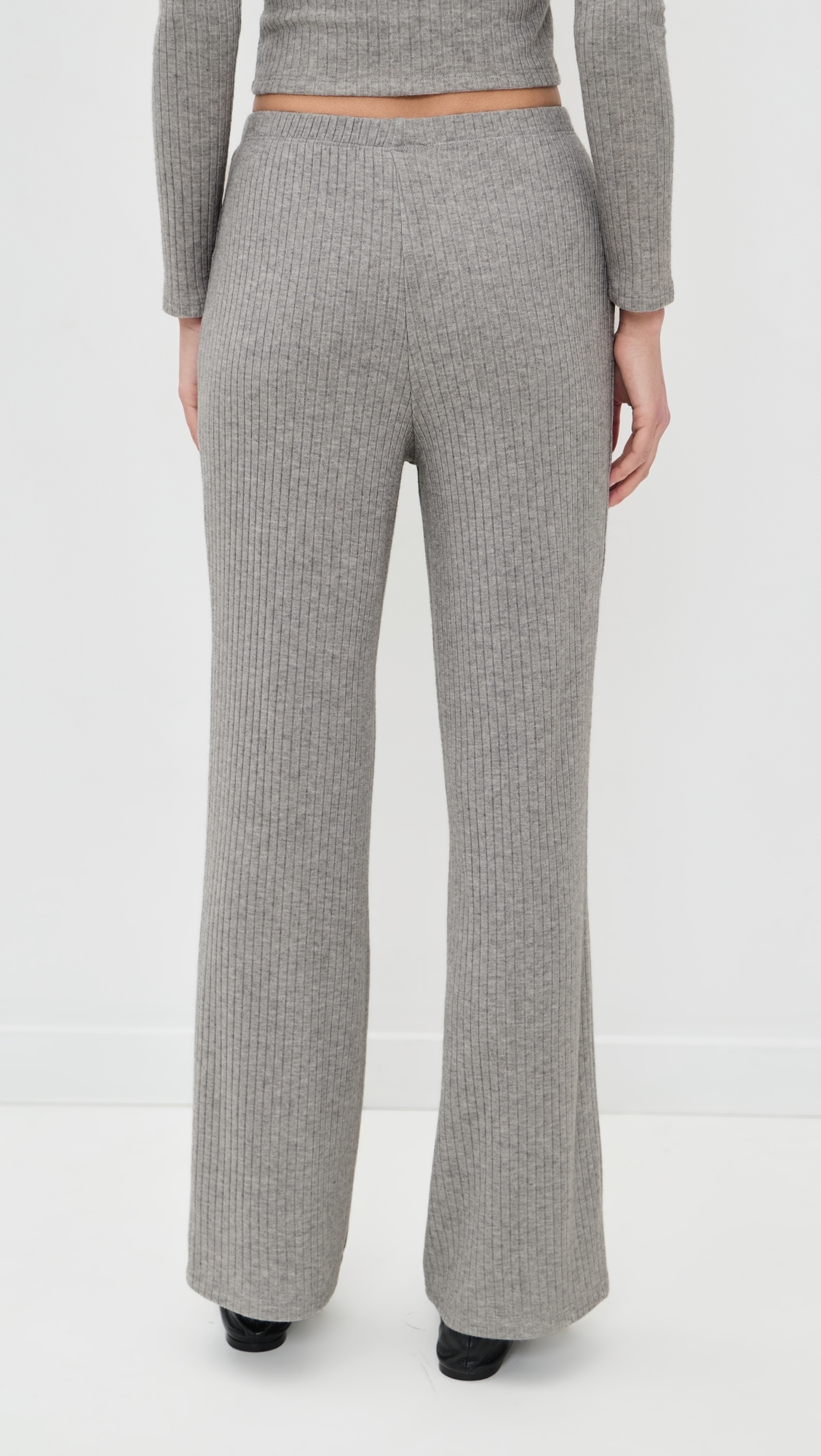 Mia Ribbed Pants Heather Grey
