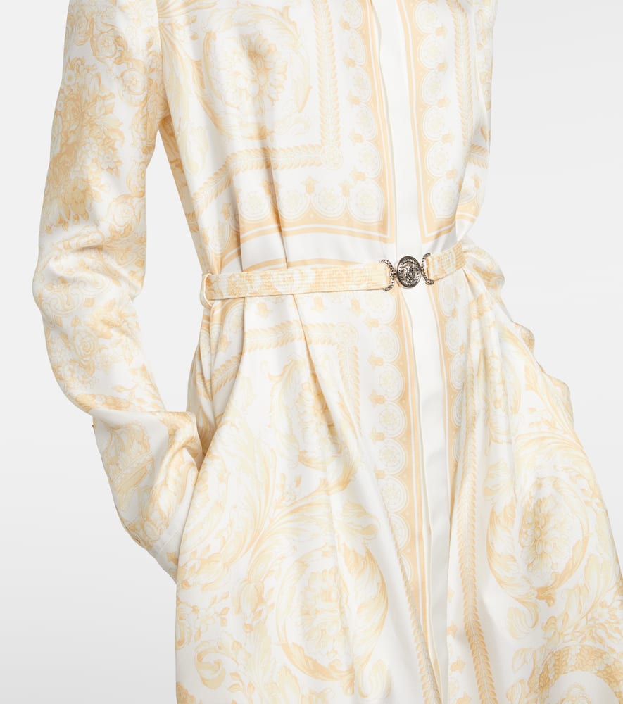 Barocco silk twill shirt dress