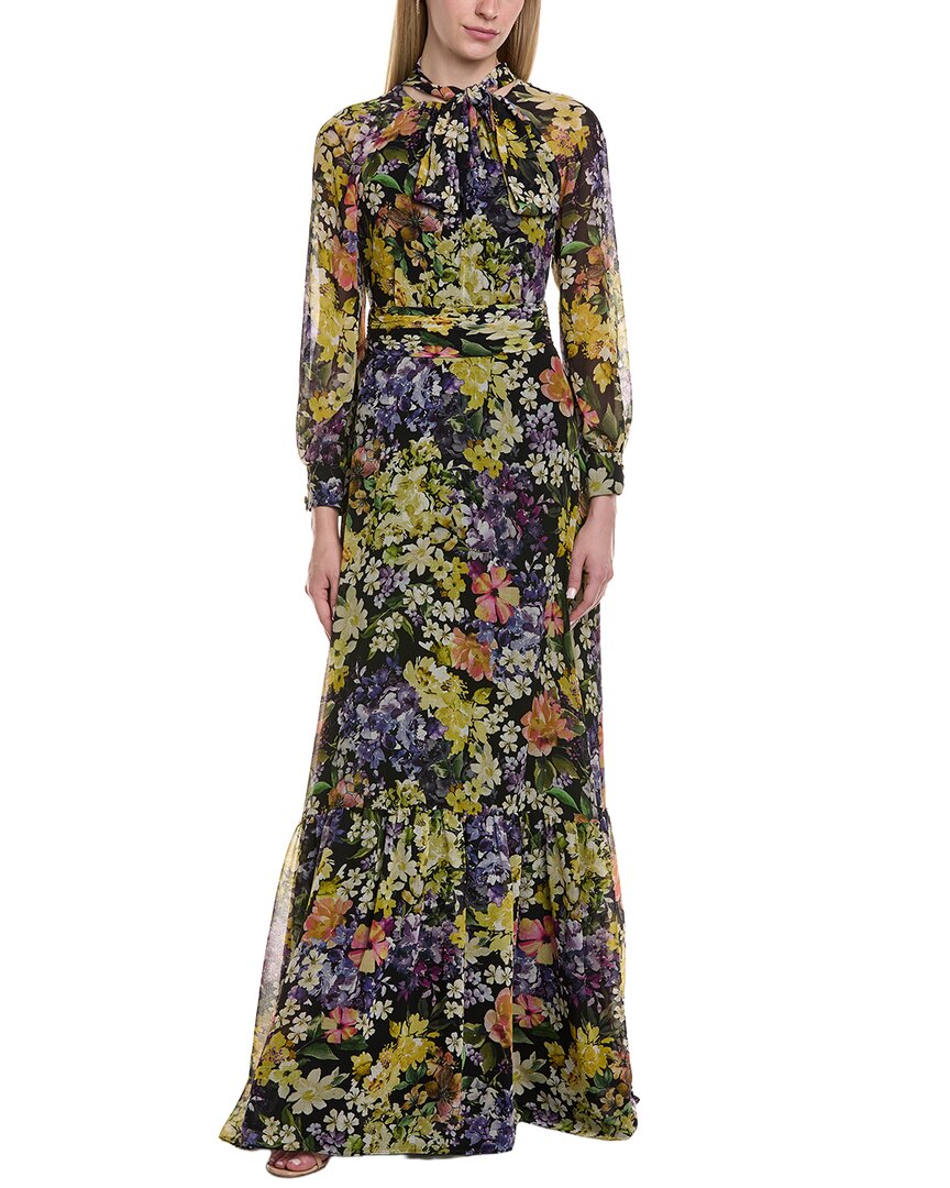 Printed 3/4 Sleeve Maxi Dress