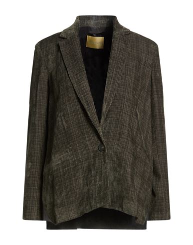 Momoní Woman Blazer Dark green Size 2 Viscose