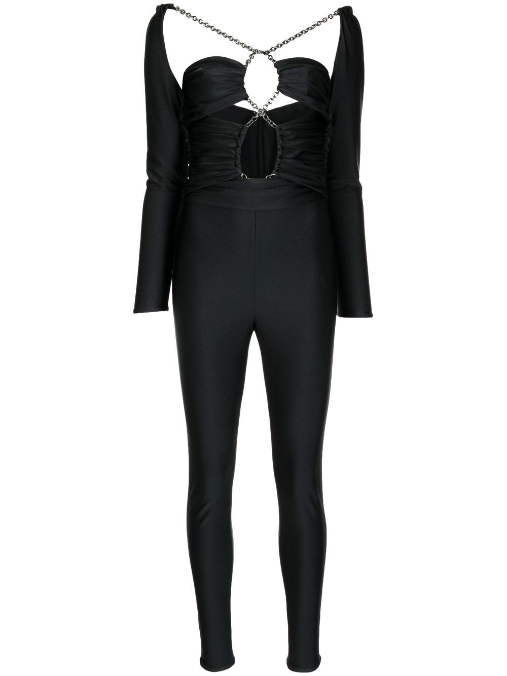 Ruched bodice chain jumpsuit - Black