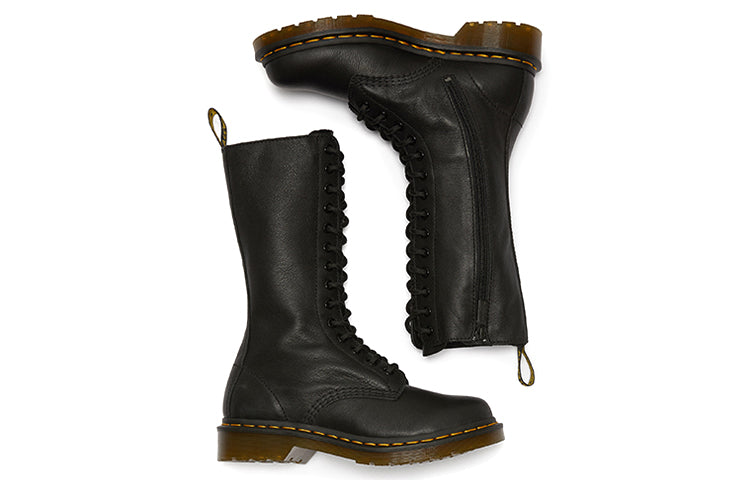 (WMNS) 1B99 Leather Mid Calf Boot 'Black Virginia'