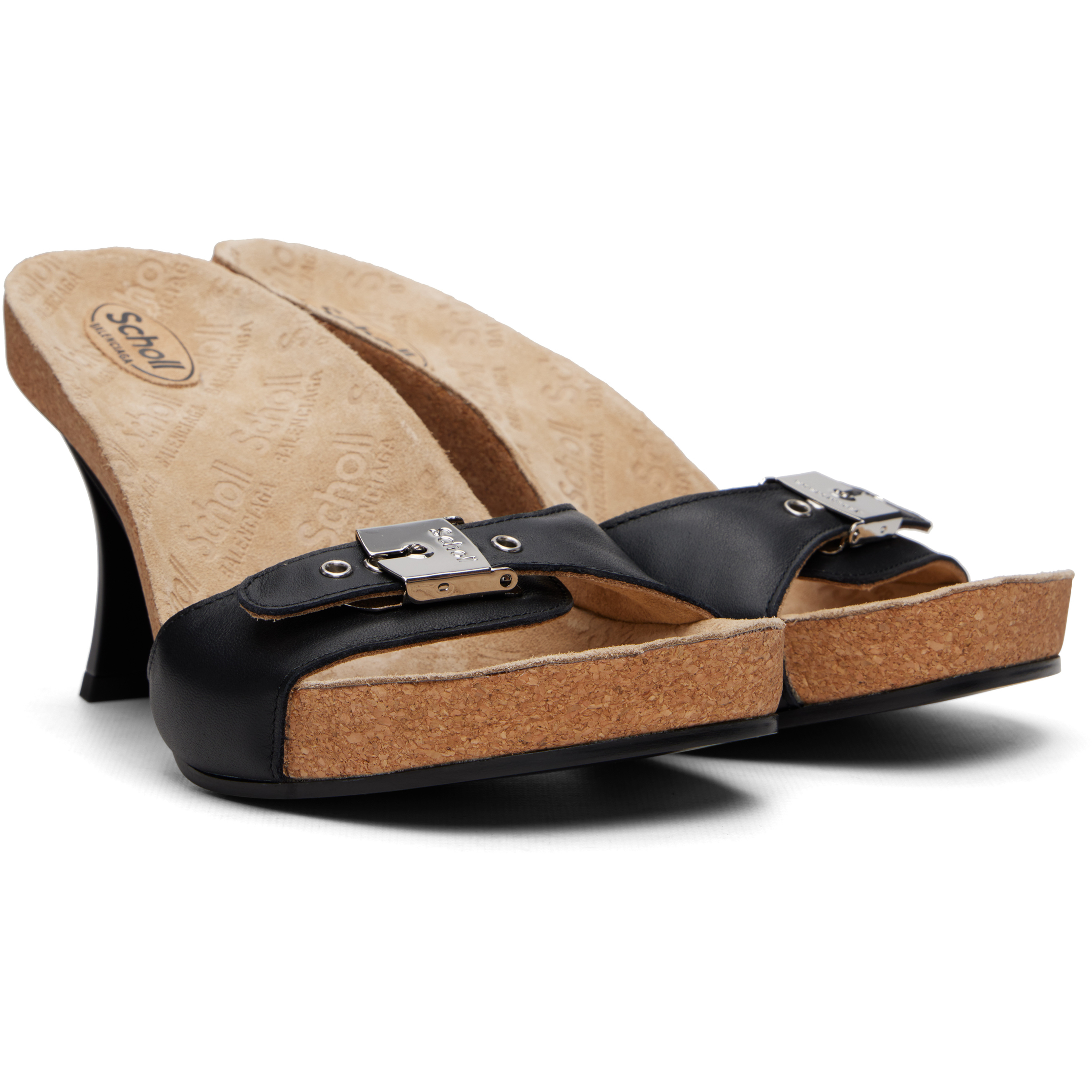 Black Scholl Edition Calfskin Heeled Sandals