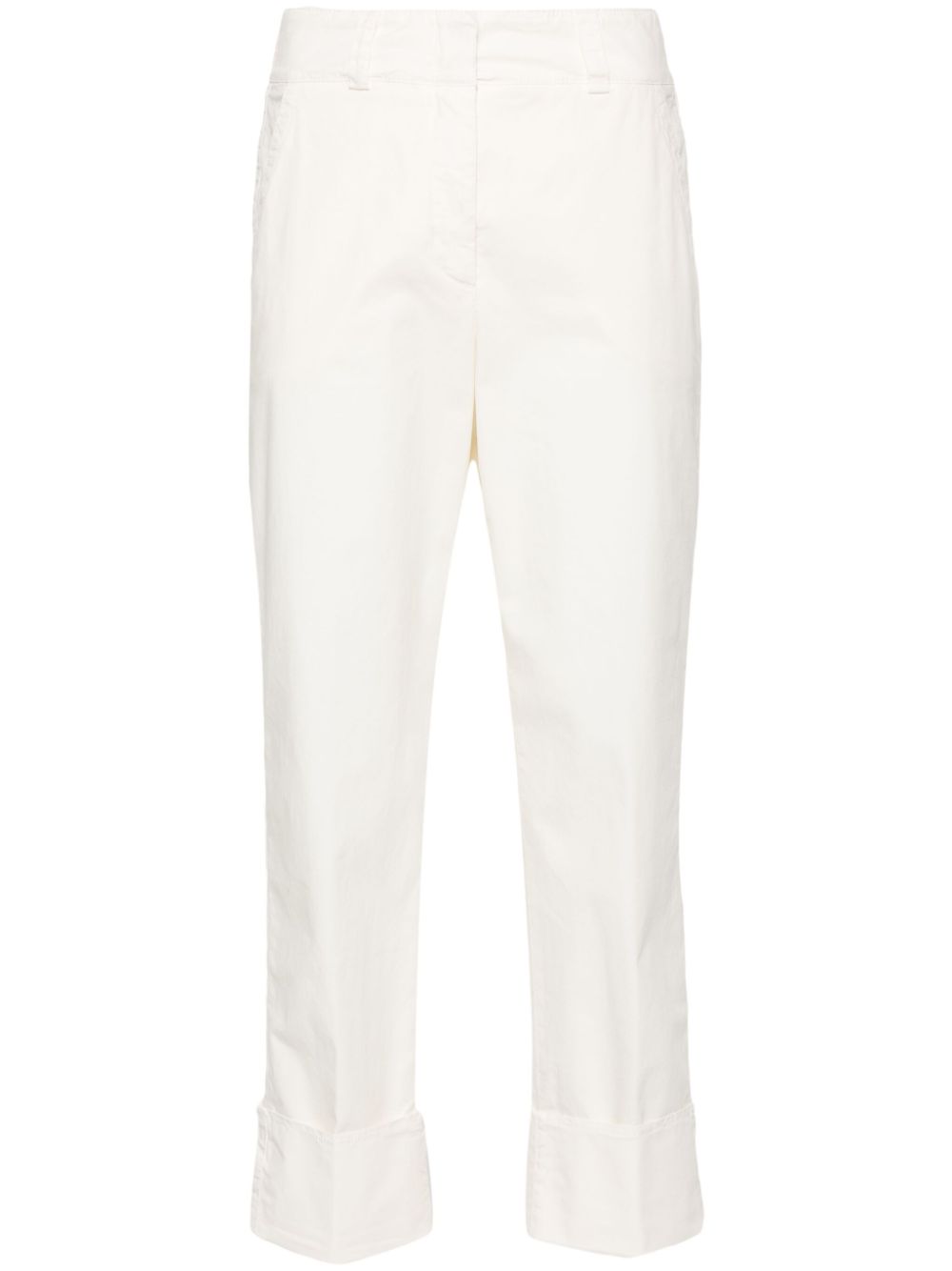 High-waist cropped trousers - Neutrals
