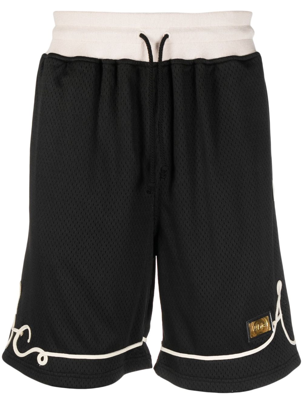 Logo-appliqué track shorts - Black