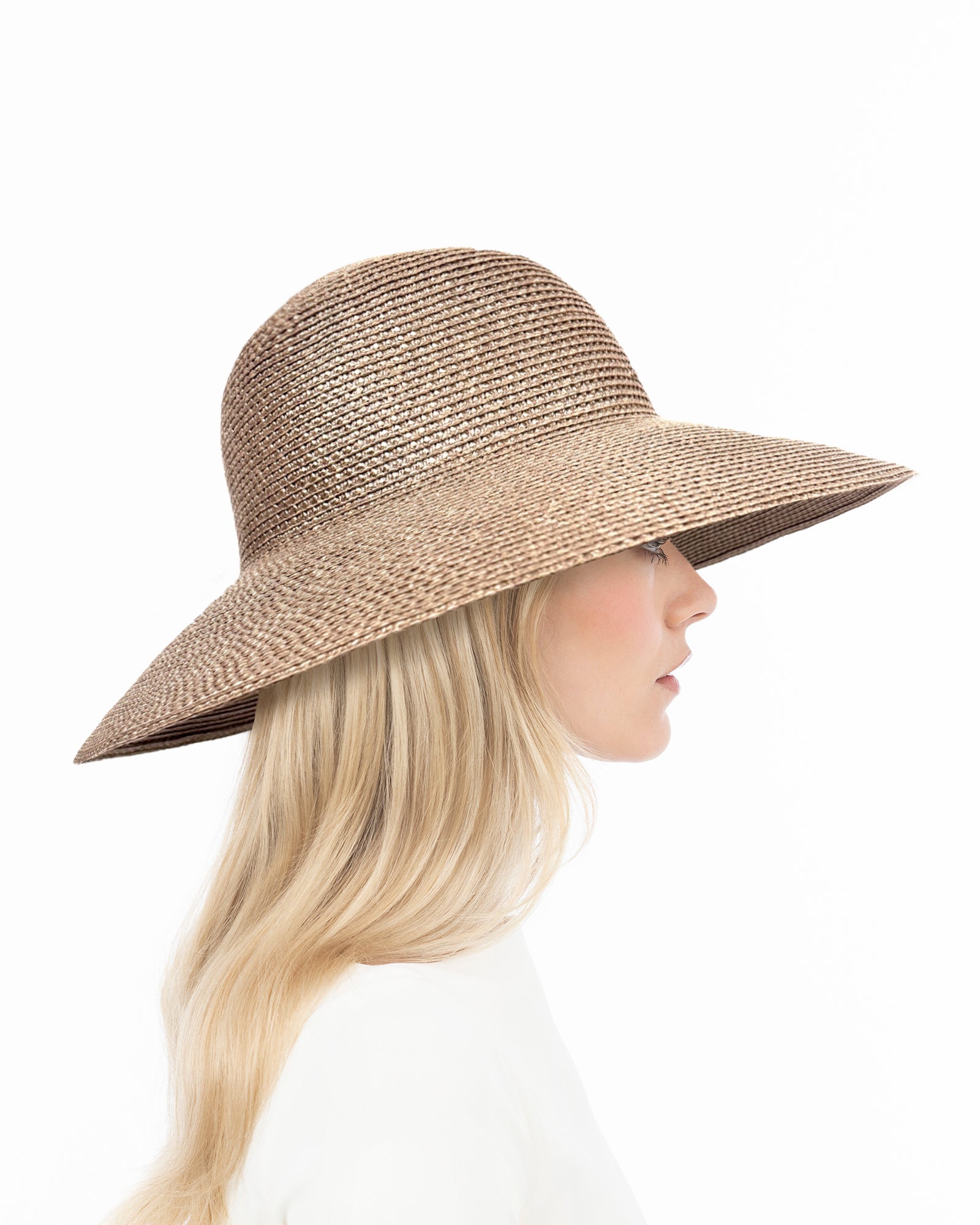 Women's Taupe Squishee Straw Hat