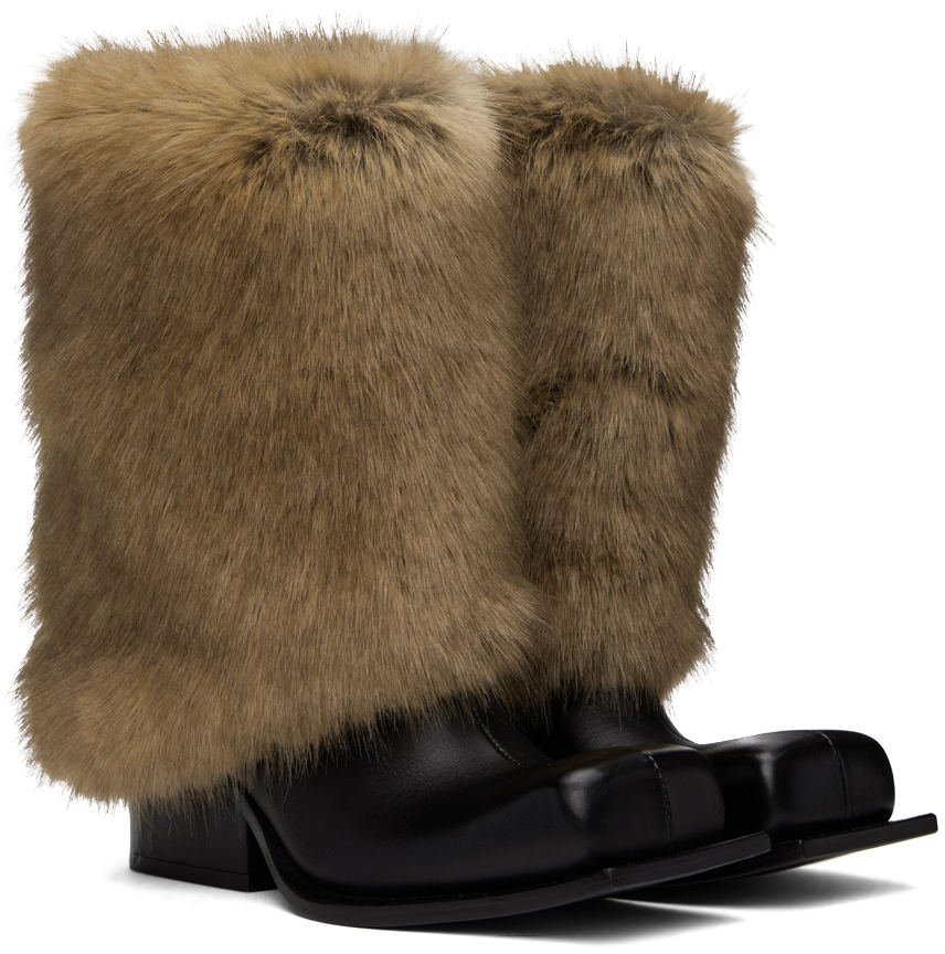 FIDAN NOVRUZOVA Black & Brown Havva Chunky Trouser Boots
