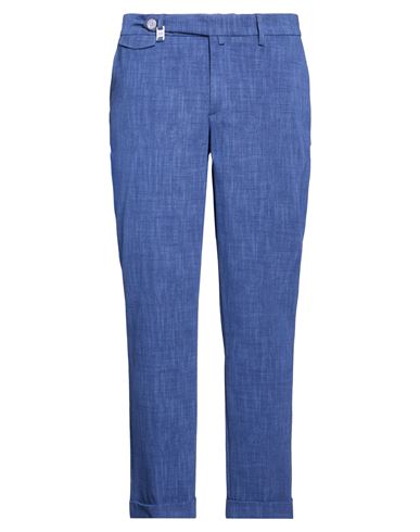 Man Pants Blue Size 38 Cotton, Polyamide, Elastane