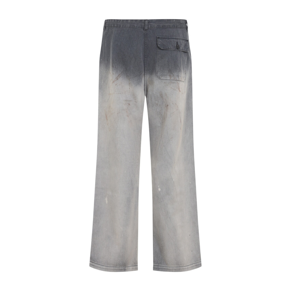 Grey Straight Mid Rise Jeans