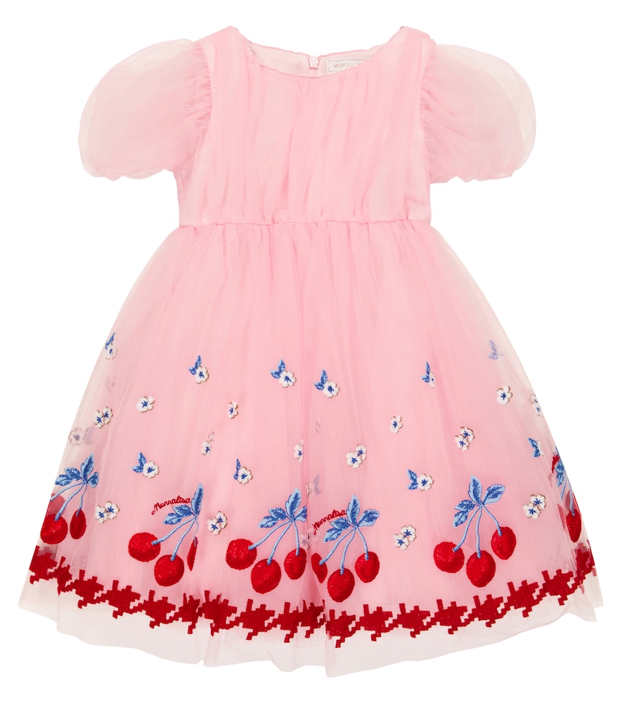 Monnalisa Embroidered tulle dress