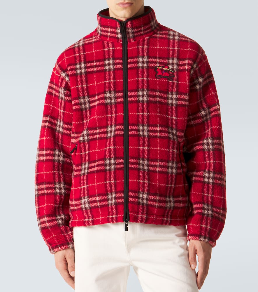 Check wool-blend jacket