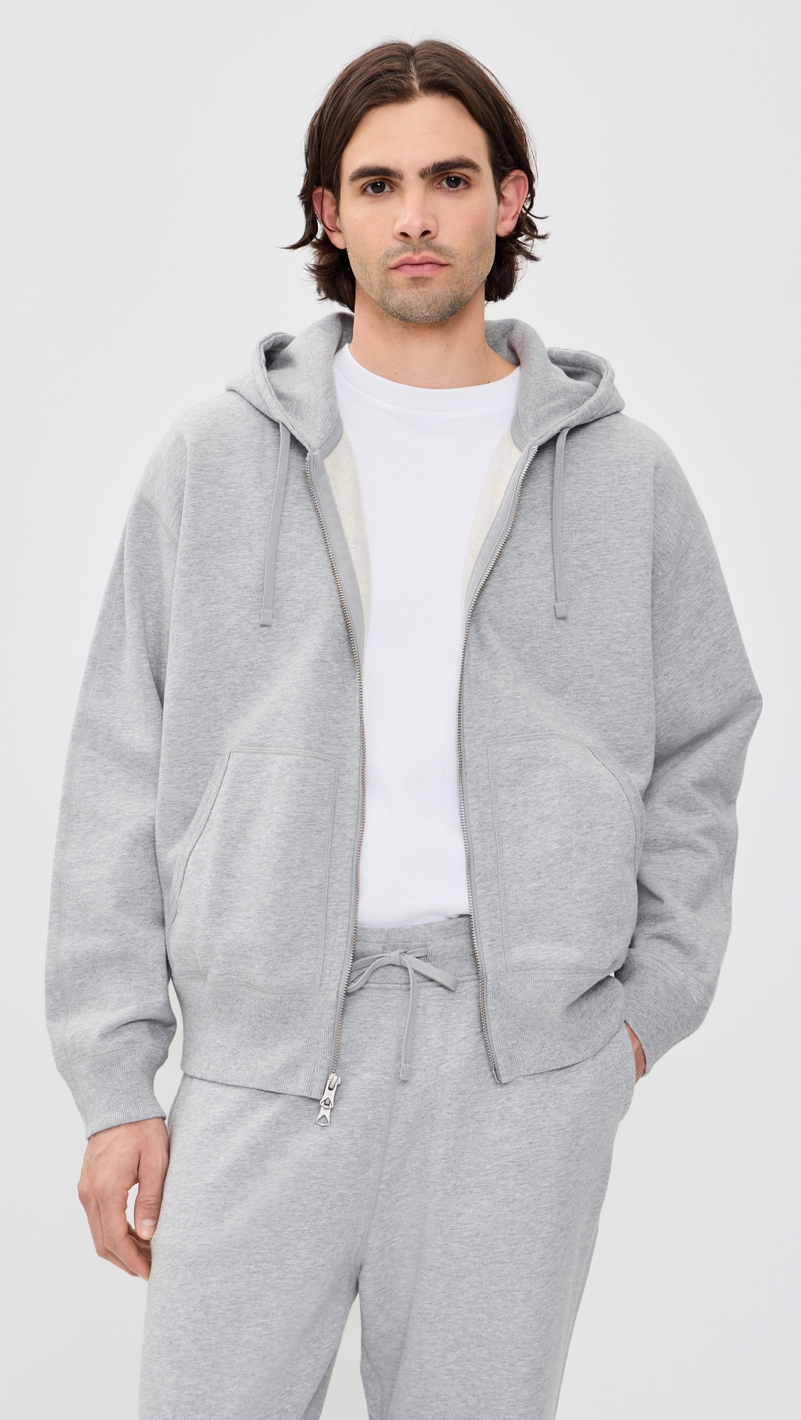 Relaxed Zip Hoodie Hgrey