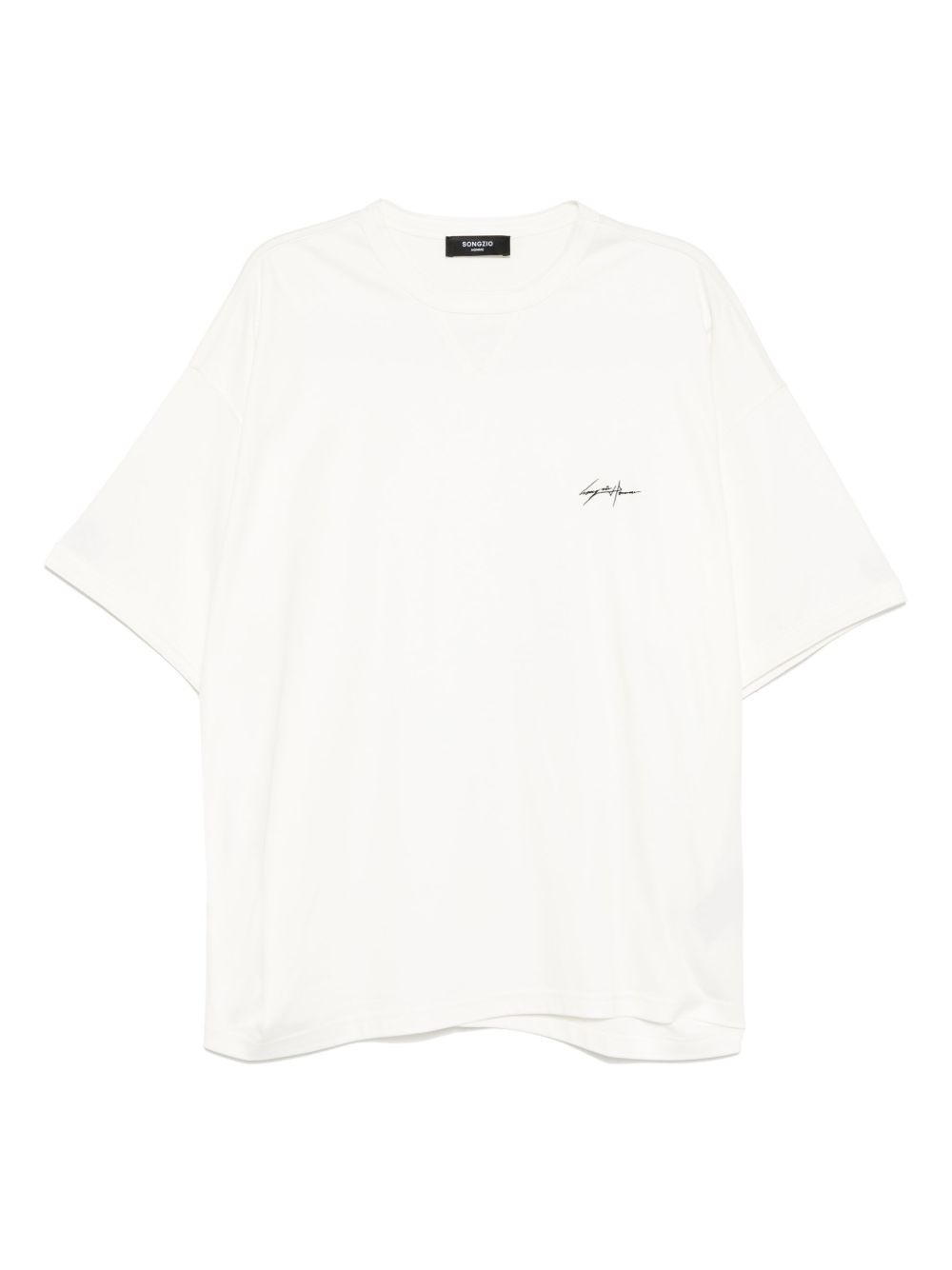 Songjio homme slant autograph T-shirt - White