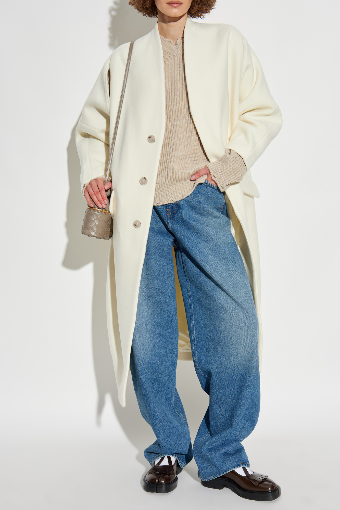 MM6 Maison Margiela Wool Coat, Women's, Cream