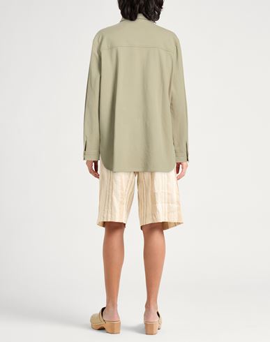 Woman Shirt Sage green Size 12 Cotton, Elastane