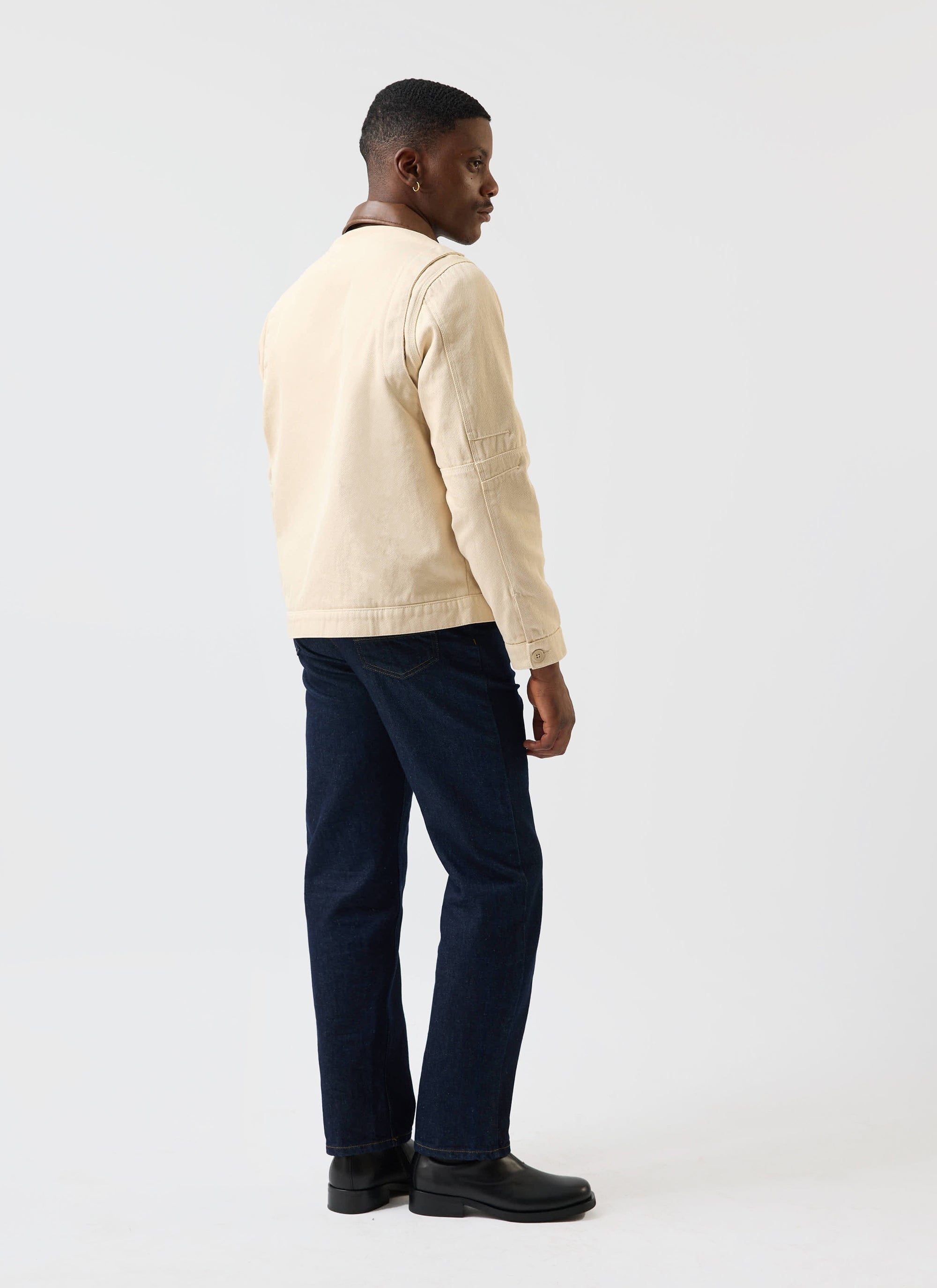 Preface Contrast Collar Jacket Cotton Twill Cream