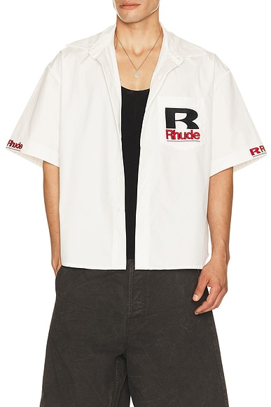 Petrol Oversized Mechanic Shirt White And Black