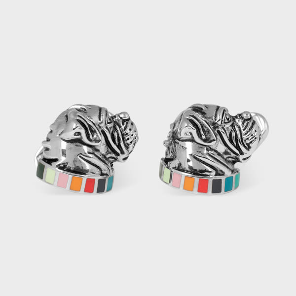 Silver 'Artist Stripe' Dog Cufflinks